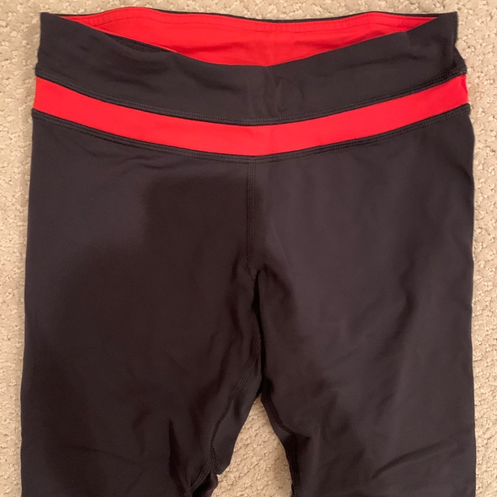 Lululemon Dark Grey and Red Inspire Leggings